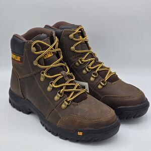 Men Caterpillar Outline Soft Toe Work Boot P74087 Seal Brown 100% Authentic New